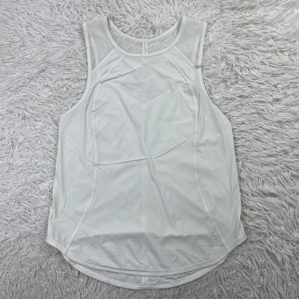 Lululemon Shirt Womens Small‎ White Sculpt Lightweight Mesh Panels Running Gym S